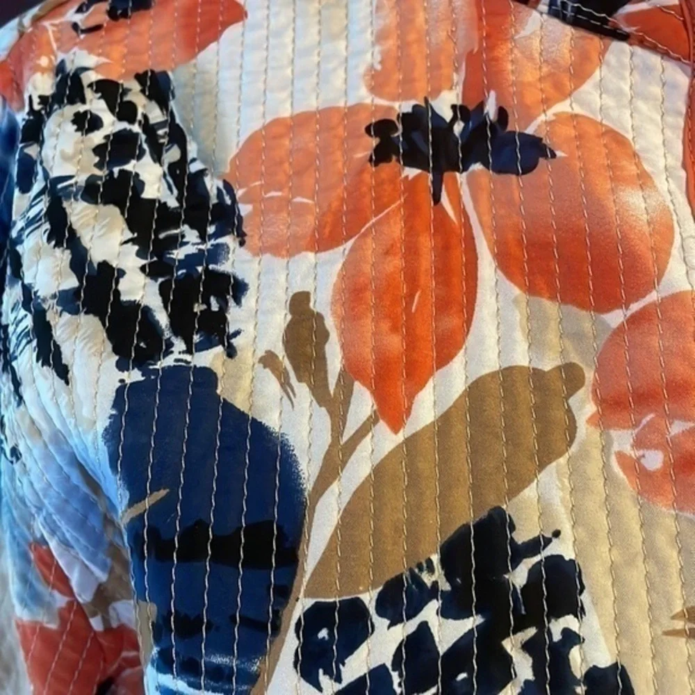 NWOT‎ Alfred Dunner Jacket Tangerine Flowers Design Size 8P